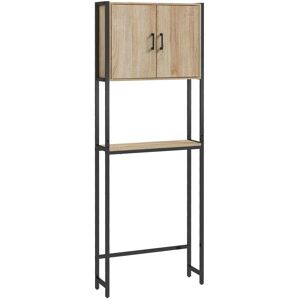 Kleankin Mueble sobre inodoro 64x19x178 cm madera natural Kleankin Mueble sobre inodoro 64x19x178 cm madera natural