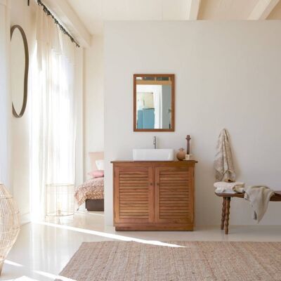 Tikamoon Mueble para lavabo de acacia maciza de 90 cm Tikamoon Mueble para lavabo de acacia maciza de 90 cm