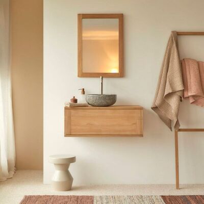 Tikamoon Mueble para lavabo de teca maciza de 80 cm Tikamoon Mueble para lavabo de teca maciza de 80 cm
