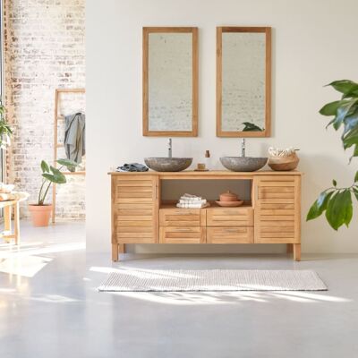 Tikamoon Mueble para lavabo de teca maciza de 165 cm Tikamoon Mueble para lavabo de teca maciza de 165 cm
