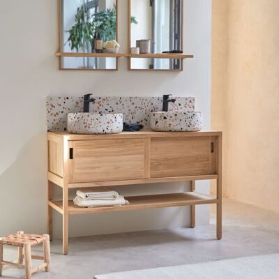 Tikamoon Mueble para lavabo de teca maciza de 120 cm Tikamoon Mueble para lavabo de teca maciza de 120 cm