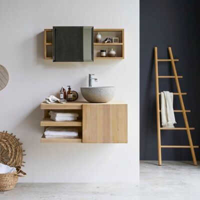 Tikamoon Mueble para lavabo de teca maciza de 90 cm Tikamoon Mueble para lavabo de teca maciza de 90 cm