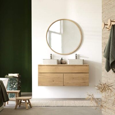Tikamoon Mueble para lavabo de roble macizo de 120 cm Tikamoon Mueble para lavabo de roble macizo de 120 cm