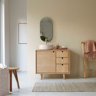 Tikamoon Mueble para lavabo de roble macizo de 95 cm Tikamoon Mueble para lavabo de roble macizo de 95 cm
