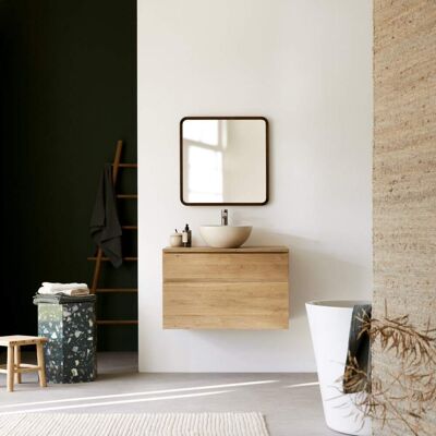 Tikamoon Mueble para lavabo de roble macizo de 80 cm Tikamoon Mueble para lavabo de roble macizo de 80 cm