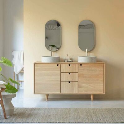 Tikamoon Mueble para lavabo de roble macizo de 145 cm Tikamoon Mueble para lavabo de roble macizo de 145 cm