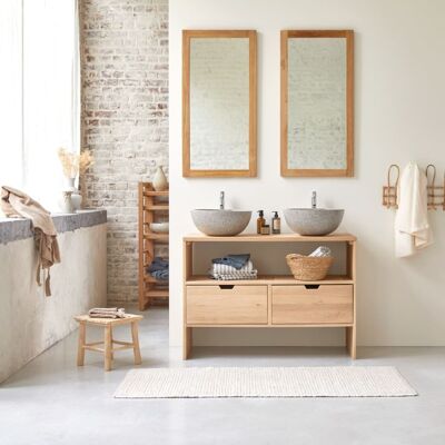 Tikamoon Mueble para lavabo de roble macizo de 110 cm Tikamoon Mueble para lavabo de roble macizo de 110 cm