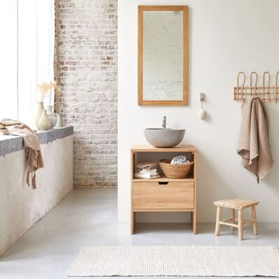 Tikamoon Mueble para lavabo de roble macizo de 60 cm Tikamoon Mueble para lavabo de roble macizo de 60 cm