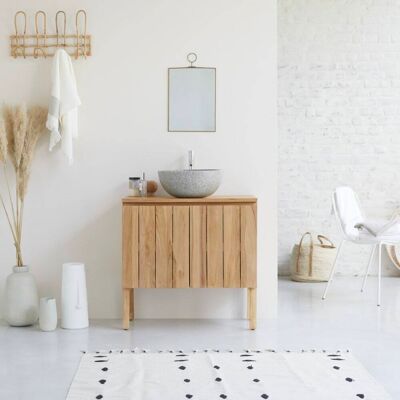 Mueble de baño Tikamoon de teca natural - 78x80x46cm Mueble de baño Tikamoon de teca natural - 78x80x46cm