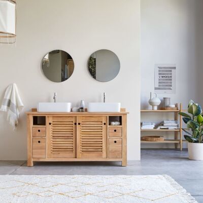 Tikamoon Mueble para lavabo de teca maciza de 145 cm Tikamoon Mueble para lavabo de teca maciza de 145 cm