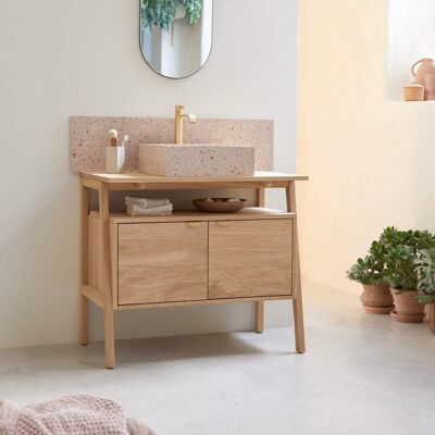 Tikamoon Mueble para lavabo de roble macizo de 90 cm Tikamoon Mueble para lavabo de roble macizo de 90 cm