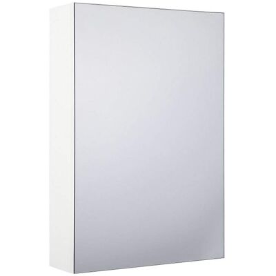 Beliani Armario con espejo de pared para baño 40 cm 60 cm Blanco Beliani Armario con espejo de pared para baño 40 cm 60 cm Blanco