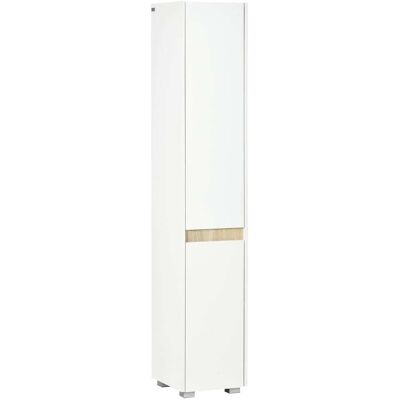 Kleankin Armario de baño 30x33x165 cm blanco Kleankin Armario de baño 30x33x165 cm blanco
