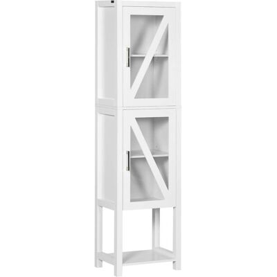 Kleankin Armario de baño 45x30x170 cm blanco Kleankin Armario de baño 45x30x170 cm blanco