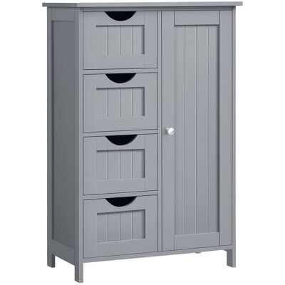 VASAGLE Gabinete de baño con 4 cajones y estante ajustable - Mueble de baño VASAGLE Gabinete de baño con 4 cajones y estante ajustable - Mueble de baño
