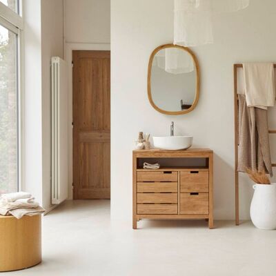 Tikamoon Mueble para lavabo de roble macizo de 80 cm Tikamoon Mueble para lavabo de roble macizo de 80 cm