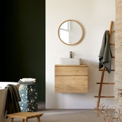 Tikamoon Mueble de baño de roble macizo de 60 cm Tikamoon Mueble de baño de roble macizo de 60 cm