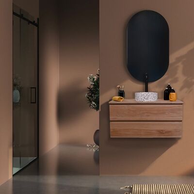Wild Water Mueble de baño suspendido teca maciza 90 cm Wild Water Mueble de baño suspendido teca maciza 90 cm