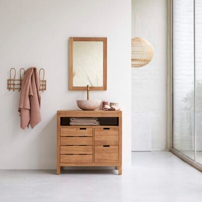Tikamoon Mueble para lavabo de teca maciza de 80 cm Tikamoon Mueble para lavabo de teca maciza de 80 cm
