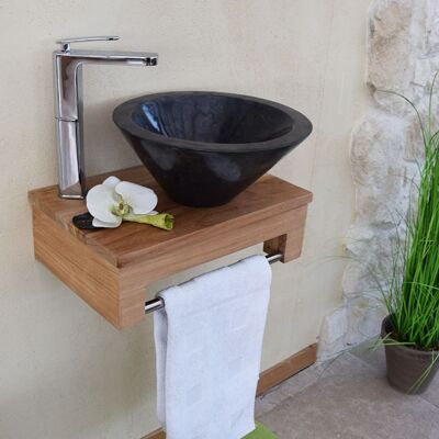 Wild Water Mueble bajo suspendido de teca para lavabo Wild Water Mueble bajo suspendido de teca para lavabo