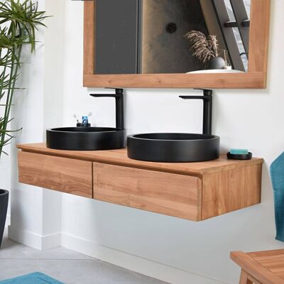 Wild Water Mueble de baño suspendido teca maciza 150 cm Wild Water Mueble de baño suspendido teca maciza 150 cm