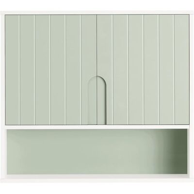 Armario de Pared SoBuy - Blanco y Verde Claro - Baño, Cocina Armario de Pared SoBuy - Blanco y Verde Claro - Baño, Cocina