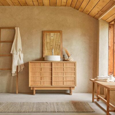 Tikamoon Mueble de baño de roble de 115 cm Tikamoon Mueble de baño de roble de 115 cm