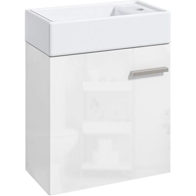 Homcom Mueble de baño 40x23x50 cm blanco brillante Homcom Mueble de baño 40x23x50 cm blanco brillante