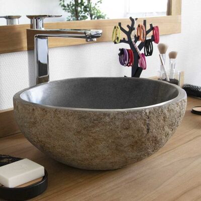 Ocean Line Lavabo independiente de piedra de río Ocean Line Lavabo independiente de piedra de río