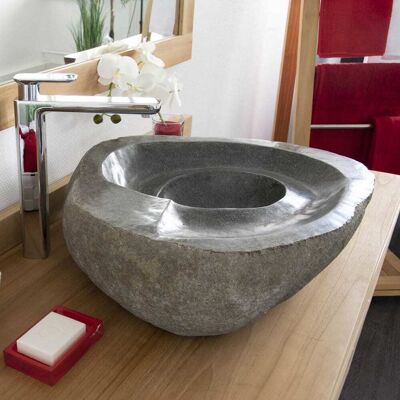 OCEAN LINE Lavabo de piedra de río Tourbillo 50 - Lavabo OCEAN LINE Lavabo de piedra de río Tourbillo 50 - Lavabo