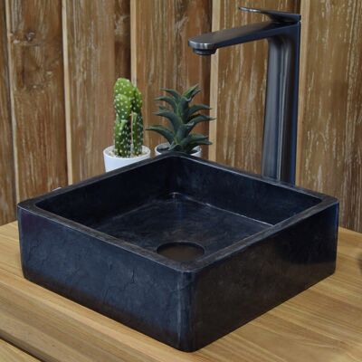 Ocean Line Lavabo sobre encimera de mármol negro Ocean Line Lavabo sobre encimera de mármol negro