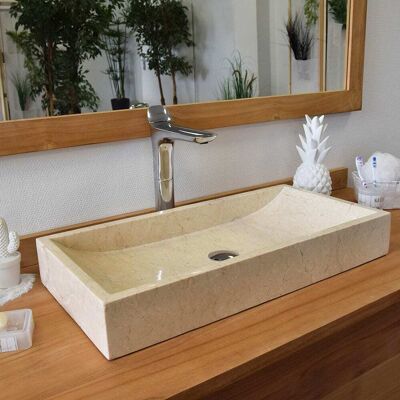Ocean Line Lavabo independiente de mármol crema Ocean Line Lavabo independiente de mármol crema