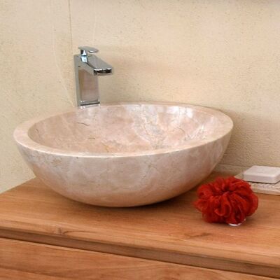 Ocean Line Lavabo independiente de mármol crema Ocean Line Lavabo independiente de mármol crema