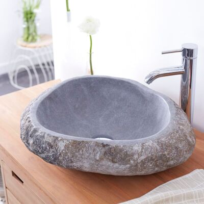 Tikamoon Lavabo de piedra de río galet an. 50 cm Tikamoon Lavabo de piedra de río galet an. 50 cm