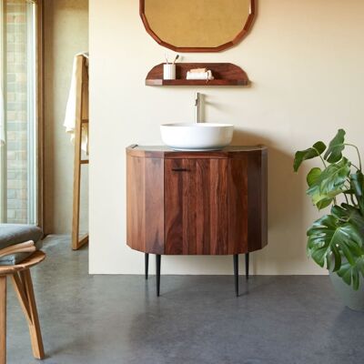 Tikamoon Mueble para lavabo de palisandro macizo y mármol 80 cm Tikamoon Mueble para lavabo de palisandro macizo y mármol 80 cm