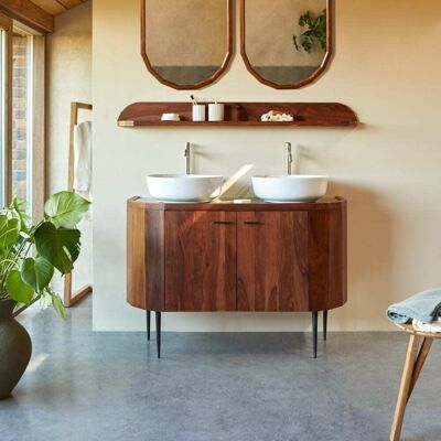 Tikamoon Mueble para lavabo de palisandro macizo y mármol 120 cm Tikamoon Mueble para lavabo de palisandro macizo y mármol 120 cm