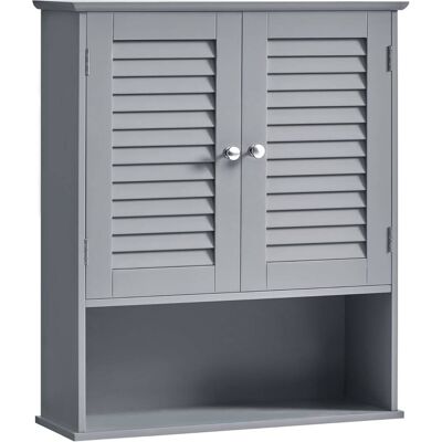 VASAGLE Armario de pared para baño de 20 x 60 x 70 cm de color gris místico VASAGLE Armario de pared para baño de 20 x 60 x 70 cm de color gris místico