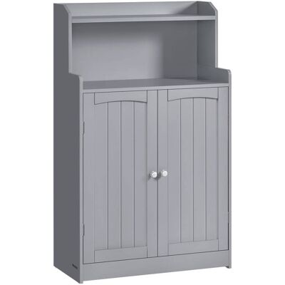 VASAGLE Armario de baño de 100 cm con 2 puertas de color gris VASAGLE Armario de baño de 100 cm con 2 puertas de color gris