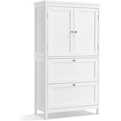 VASAGLE Mueble de baño con 2 puertas y 2 cajones de color blanco VASAGLE Mueble de baño con 2 puertas y 2 cajones de color blanco