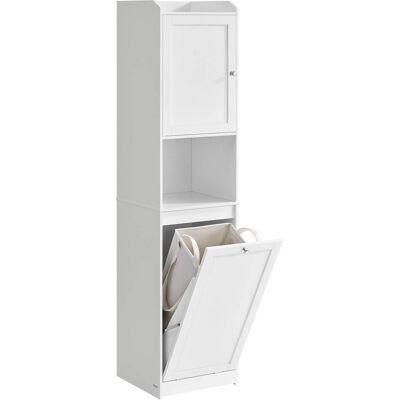 VASAGLE Armario del baño de 40 x 40 x 170 cm de color blanco nube VASAGLE Armario del baño de 40 x 40 x 170 cm de color blanco nube