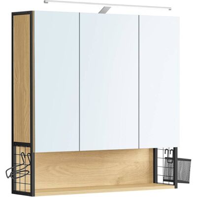 VASAGLE Armario de pared para baño de 20 x 60 x 70 cm de color roble natural VASAGLE Armario de pared para baño de 20 x 60 x 70 cm de color roble natural