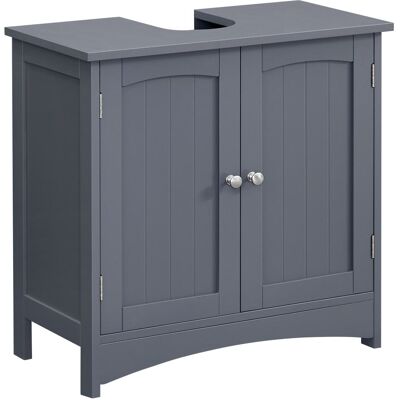 VASAGLE Armario de baño con 2 puertas y estantes ajustables de color gris VASAGLE Armario de baño con 2 puertas y estantes ajustables de color gris