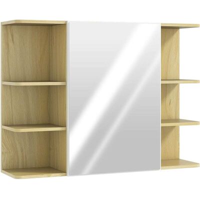 Homcom Armario espejo baño 80x20x59 cm madera natural Homcom Armario espejo baño 80x20x59 cm madera natural