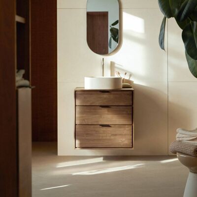 Tikamoon Mueble de baño de nogal macizo 60 cm Tikamoon Mueble de baño de nogal macizo 60 cm