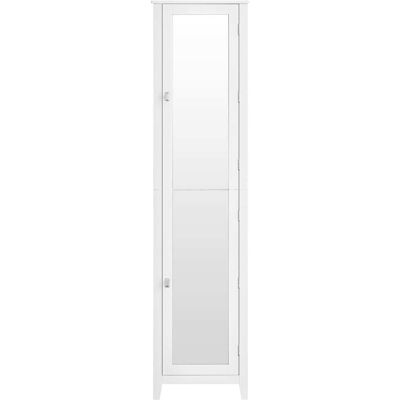 VASAGLE Armario alto de baño con espejo y estantes ajustables de color blanco VASAGLE Armario alto de baño con espejo y estantes ajustables de color blanco