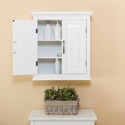 Teamson Armario de Baño de Pared con Estantes Ajustables, 64cm, Blanco Teamson Armario de Baño de Pared con Estantes Ajustables, 64cm, Blanco