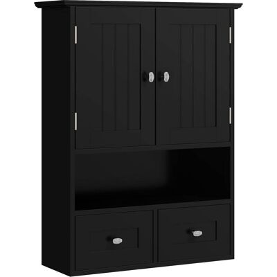 Kleankin Armario de pared 50.8x17.8x66 cm negro Kleankin Armario de pared 50.8x17.8x66 cm negro