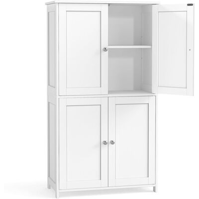 VASAGLE Mueble de baño con 4 puertas de color blanco VASAGLE Mueble de baño con 4 puertas de color blanco