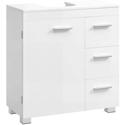 VASAGLE Mueble bajo lavabo con cajones y pies para baño de color blanco nube VASAGLE Mueble bajo lavabo con cajones y pies para baño de color blanco nube