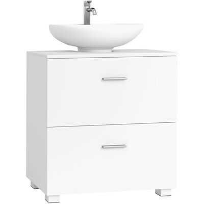 VASAGLE Mueble bajo lavabo con 2 cajones de color blanco VASAGLE Mueble bajo lavabo con 2 cajones de color blanco